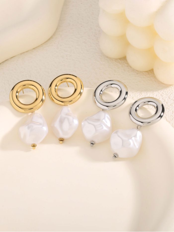 Boucles d'oreilles pendantes en perle