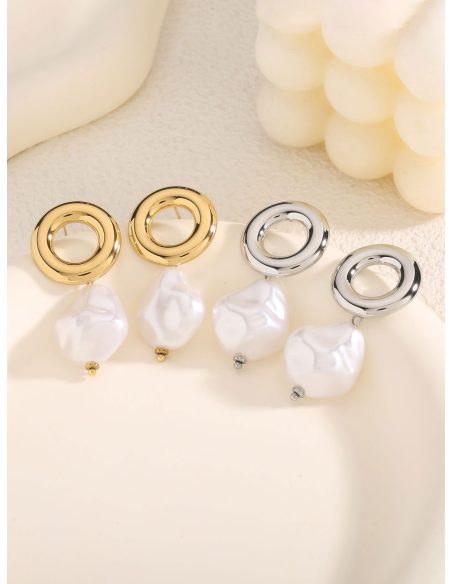 Boucles d'oreilles pendantes en perle