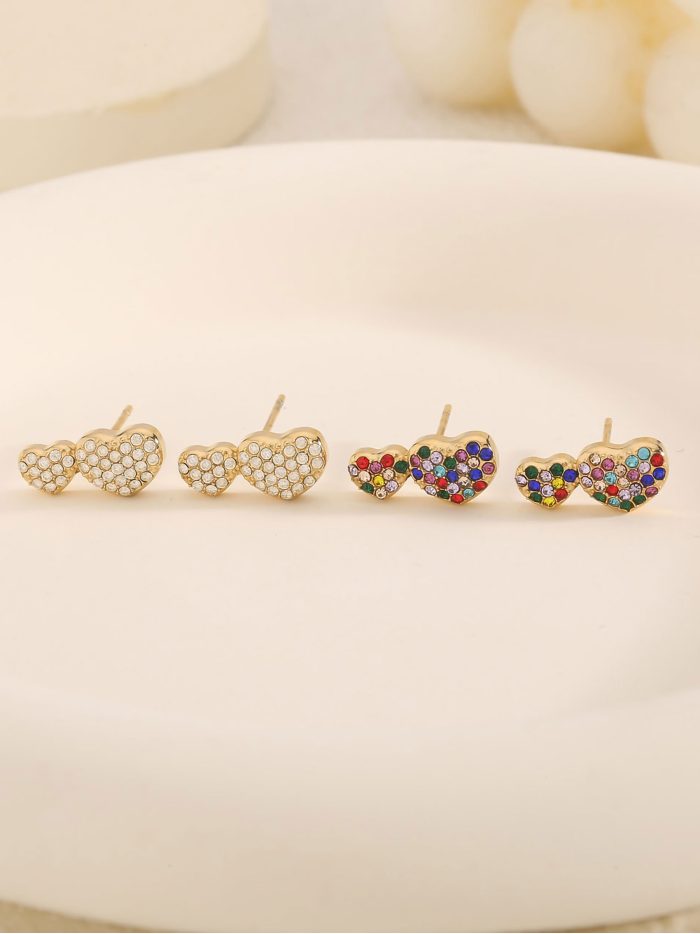 Pendientes corazones con circonitas