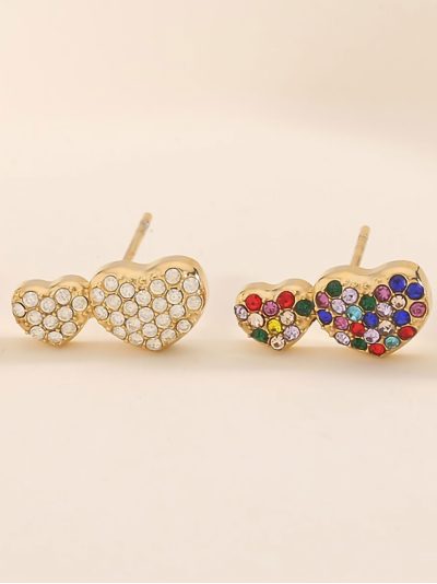 Pendientes corazones con circonitas 2