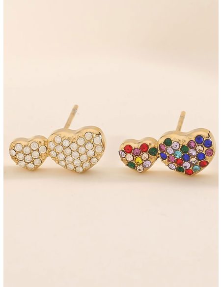 Pendientes corazones con circonitas