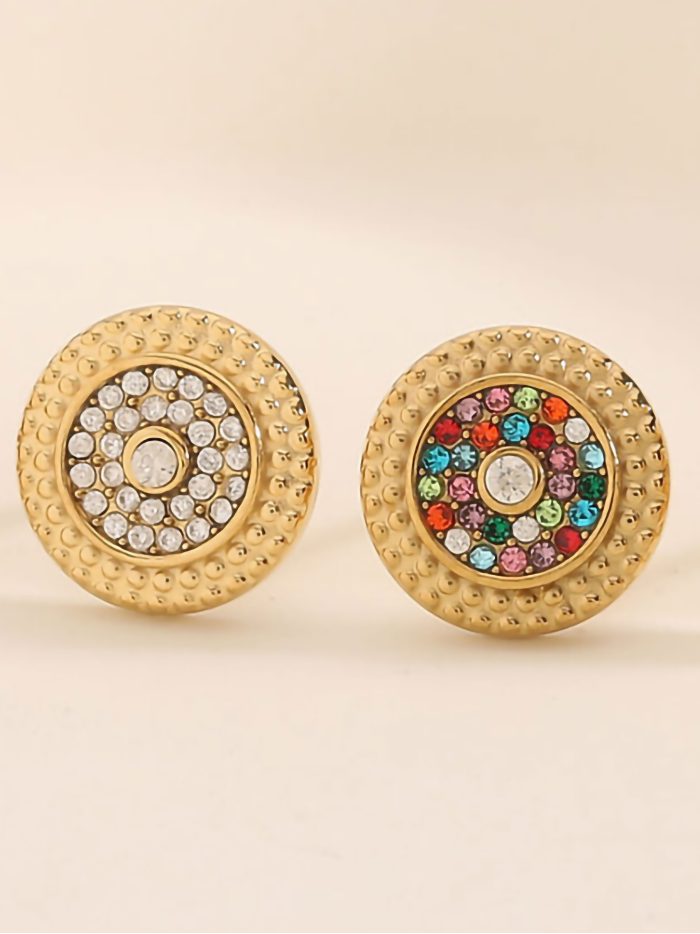 Pendientes mandala con circonitas