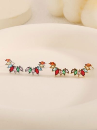 Pendientes con circonitas de color