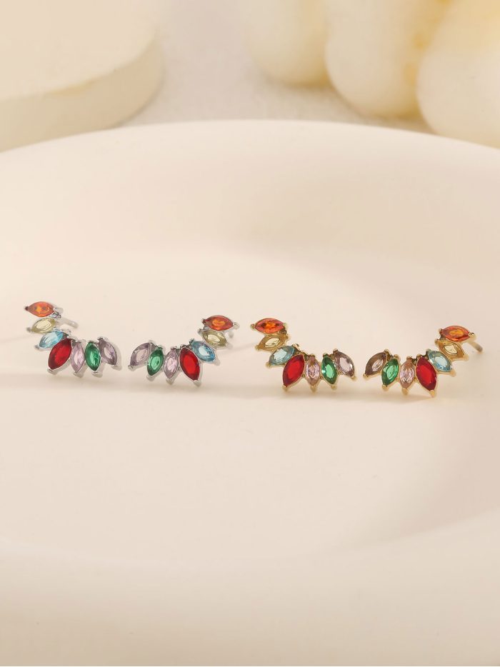 Pendientes con circonitas de color