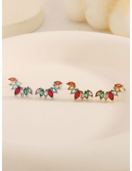 Pendientes con circonitas de color