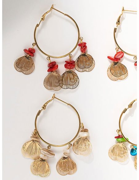 Pendientes aro colgante abalorios