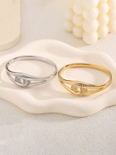 Pulsera rígida con circonita