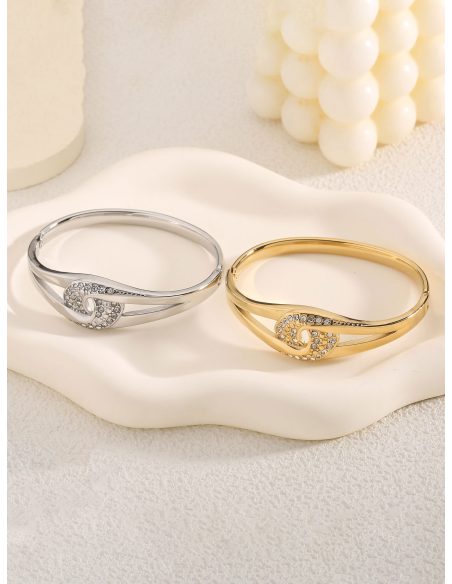 Pulsera rígida con circonita