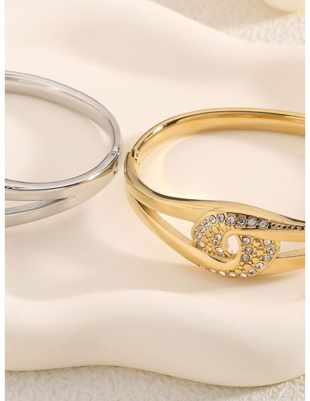 Pulsera rígida con circonita