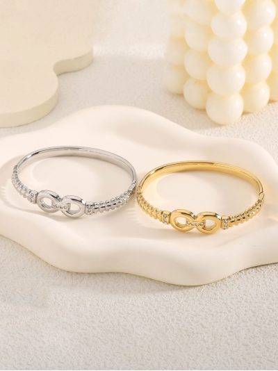 Pulsera rígida eslabón con circonita