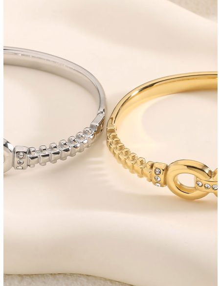 Pulsera rígida eslabón con circonita