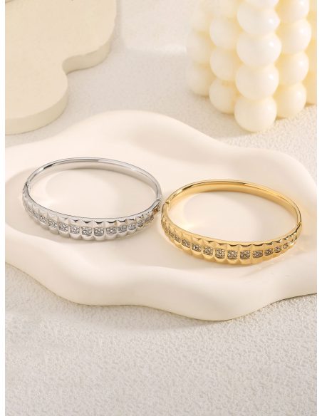 Pulsera rígida con circonita