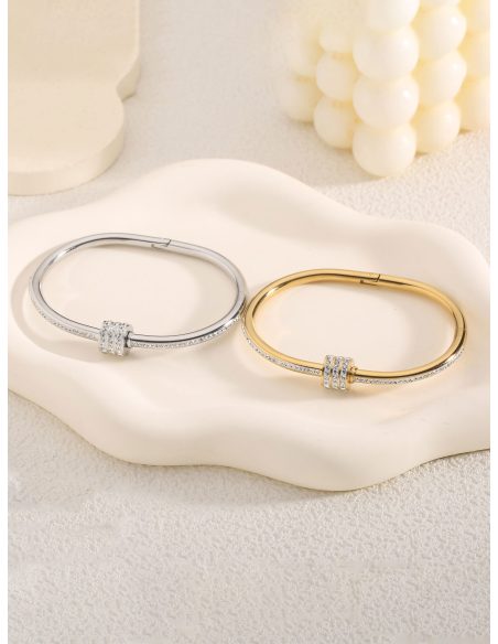 Pulsera rígida con circonita