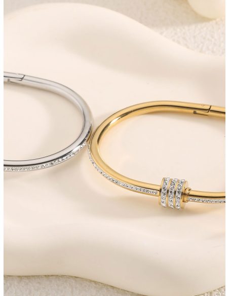 Pulsera rígida con circonita