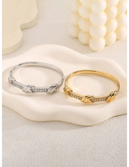 Starre Zirkonia-Geflecht-Armband