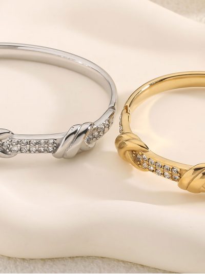 Pulsera rígida trenzado con circonita 2