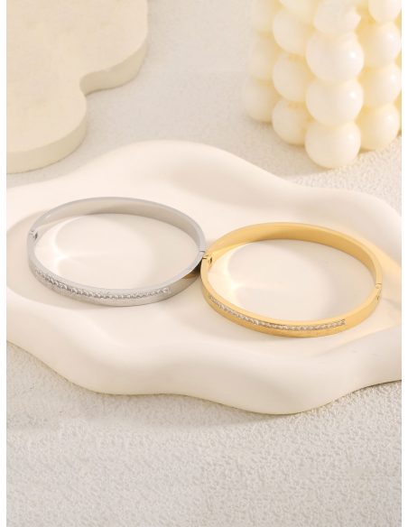 Pulsera rígida con circonita