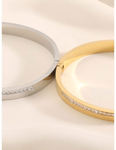 Pulsera rígida con circonita