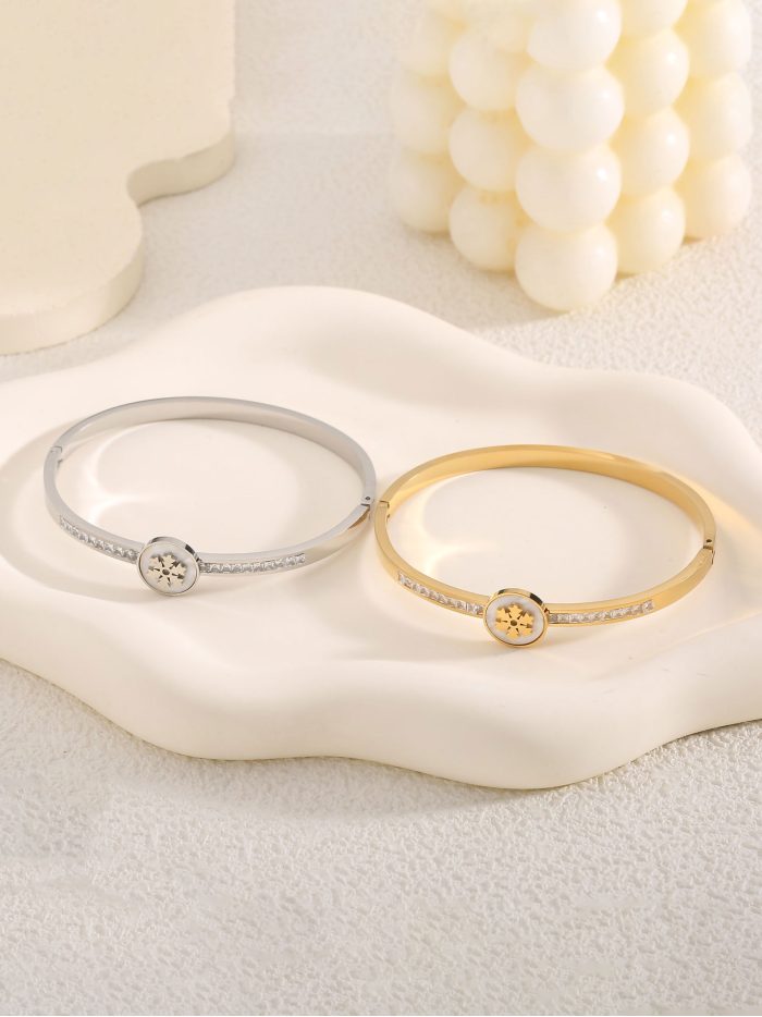 Pulsera rígida copo nieve