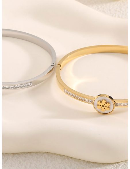 Pulsera rígida copo nieve