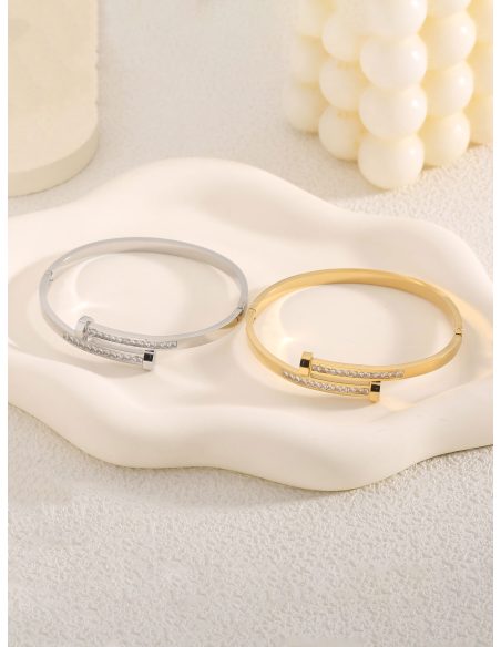 Pulsera rígida tornillo con circonitas