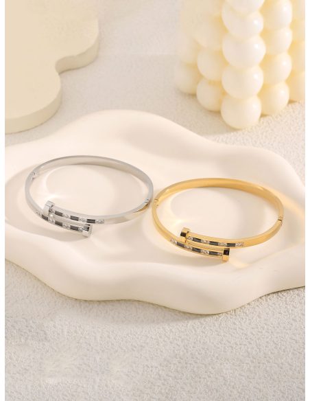 Pulsera rígida tornillo con circonitas