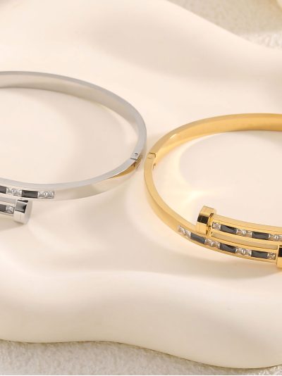 Pulsera rígida tornillo con circonitas 2