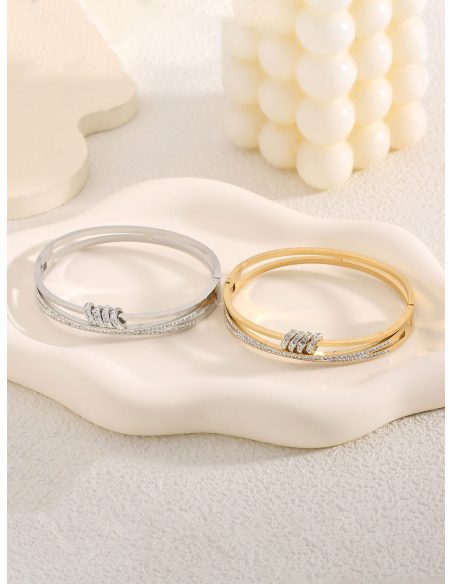 Pulsera rígida con circonita