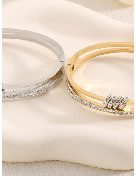 Pulsera rígida con circonita