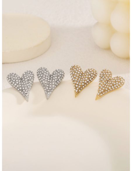 Pendientes corazón con circonitas