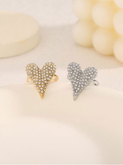 Anillo corazón con circonitas