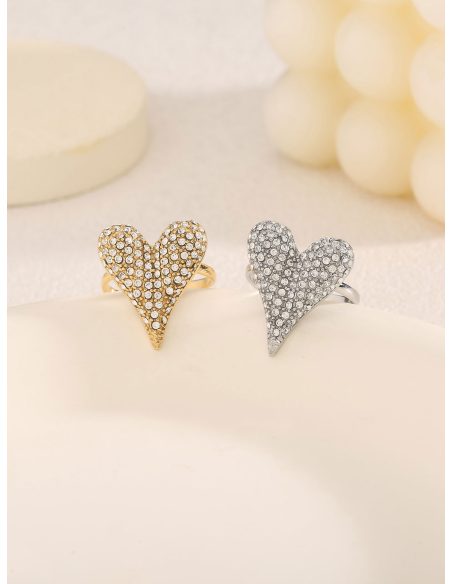 Anillo corazón con circonitas