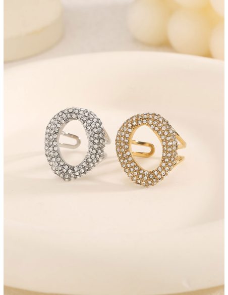 Anillo círculo con circonitas