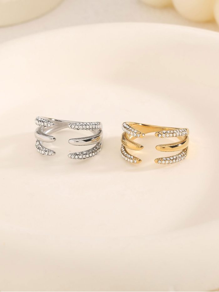 Dreifach-Band-Ring mit Zirkonia