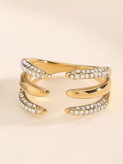 Anillo triple banda con circonitas 2