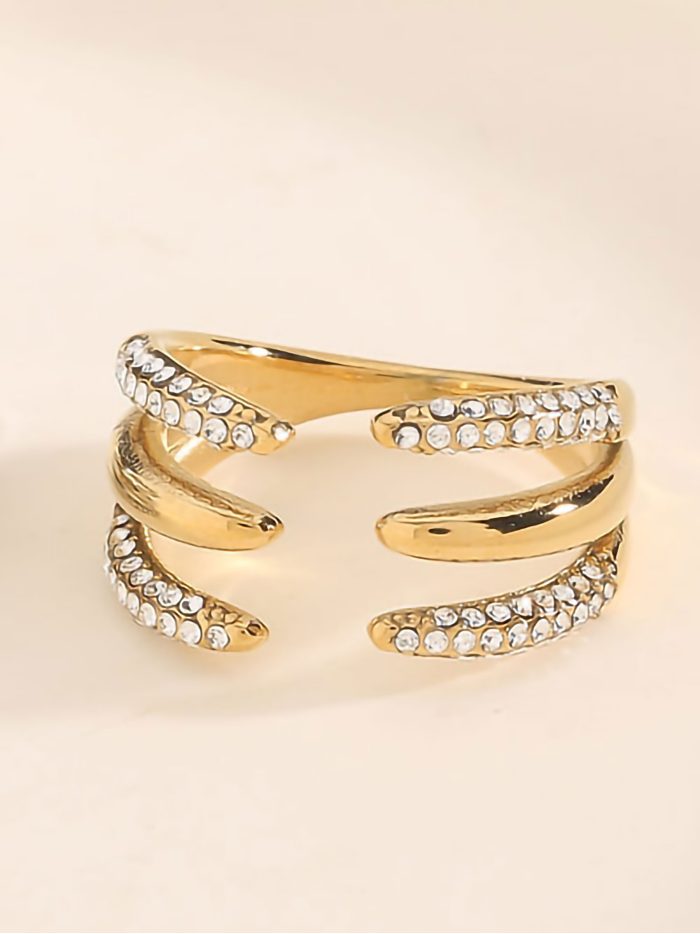 Dreifach-Band-Ring mit Zirkonia