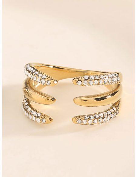 Dreifach-Band-Ring mit Zirkonia