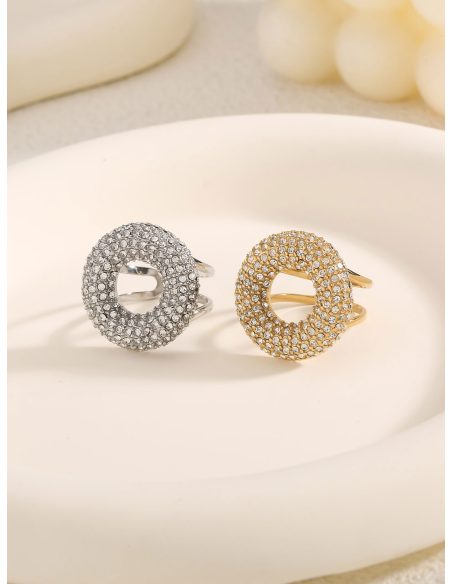 Anillo círculo con circonitas