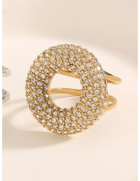 Anillo círculo con circonitas