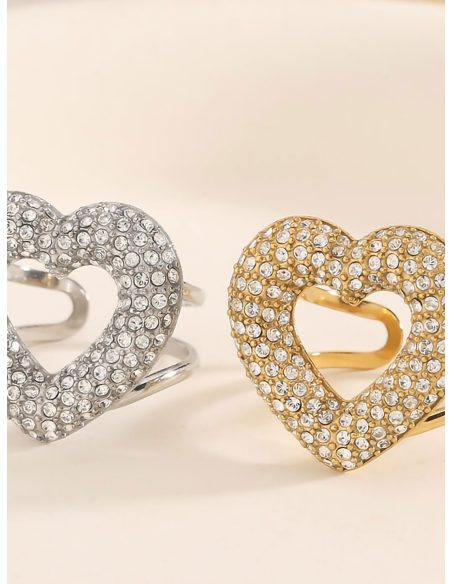 Anillo corazón con circonitas