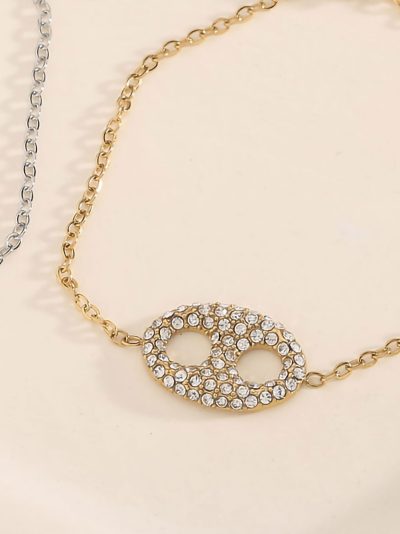 Pulsera cadena ovalada con circonitas 2