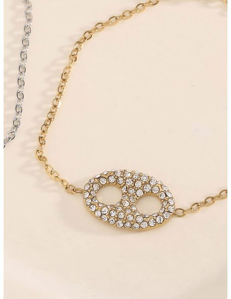 Pulsera cadena ovalada con circonitas