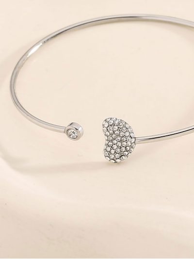 Pulsera rígida corazón con circonitas 2