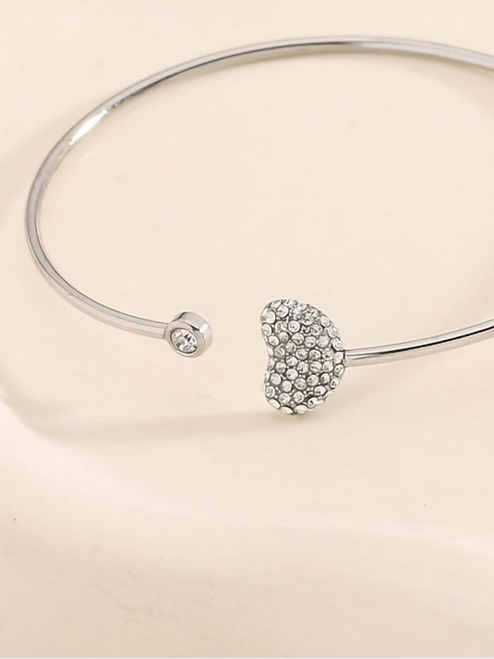 Pulsera rígida corazón con circonitas