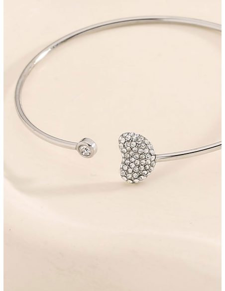 Pulsera rígida corazón con circonitas