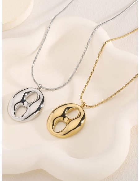 Collar colgante ovalado