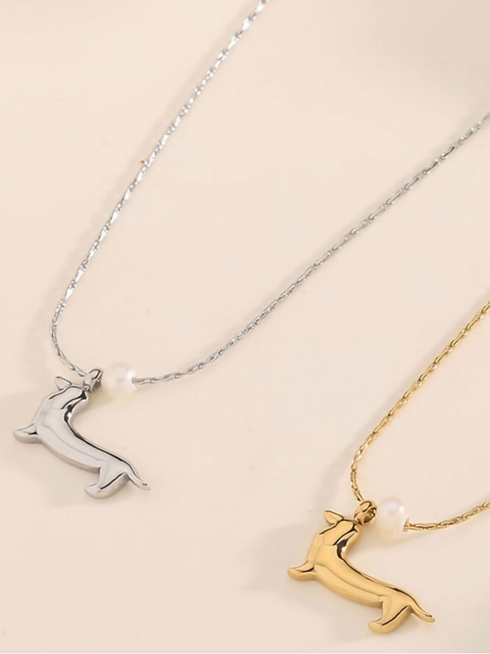 Collar perro salchicha detalle perla