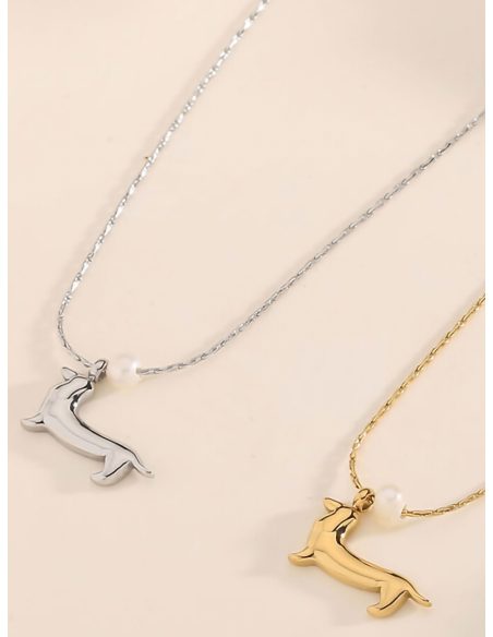 Collar perro salchicha detalle perla