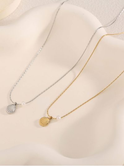 Collar concha detalle perla