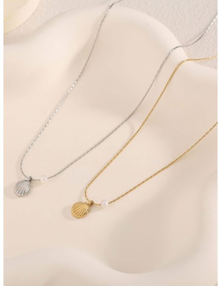 Collar concha detalle perla